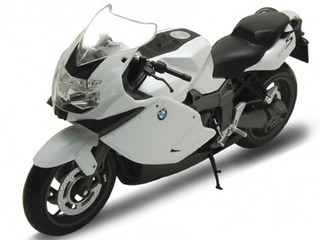 Bmw K1300s White 1/10 Diecast Motorcycle Model By Welly