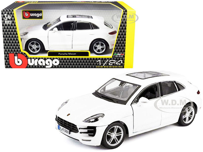 Porsche Macan with Sunroof White 1/24 Diecast Model Car by Bburago