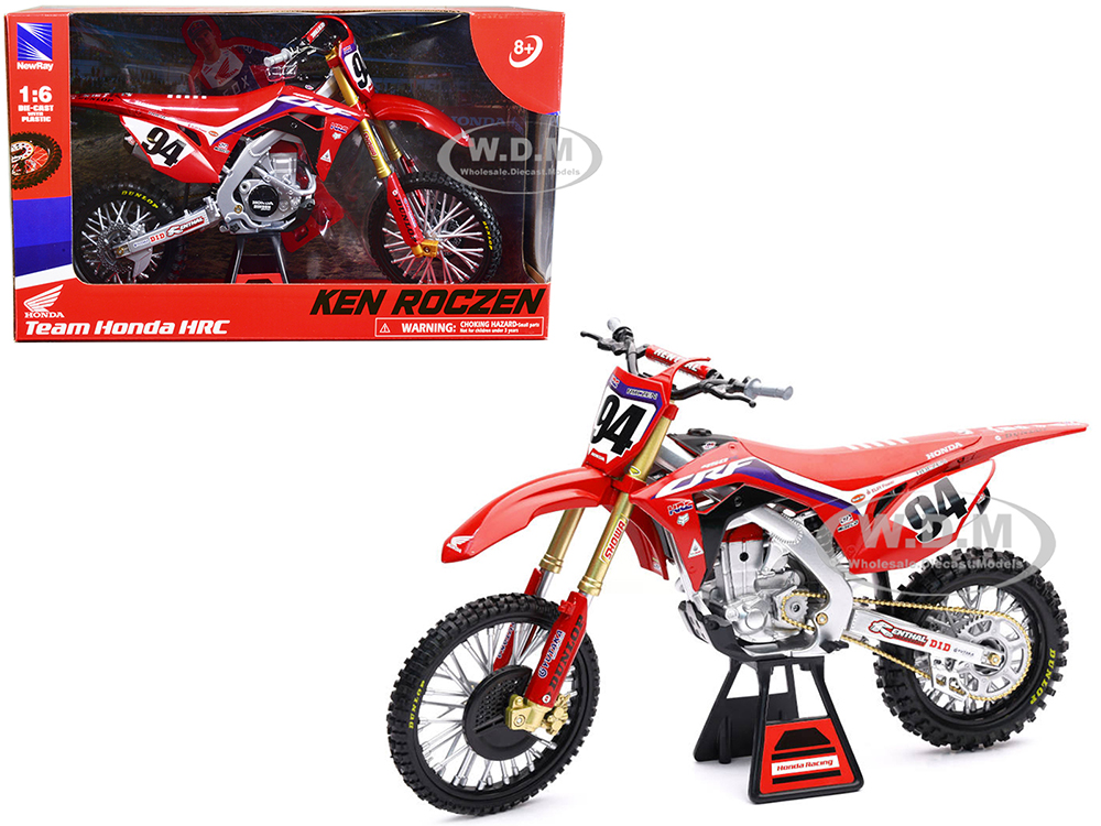 Honda CRF 450R Dirt Bike Motorcycle #94 Ken Roczen Red Team Honda HRC 1/6 Diecast Model by New Ray