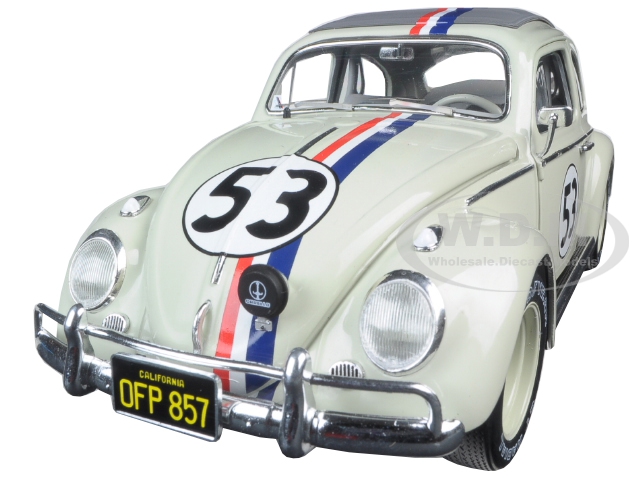 Image of 1963 Volkswagen Beetle Herbie Goes to Monte Carlo 53 Elite Edition 1/18 Diecast Model Car by Hotwheels