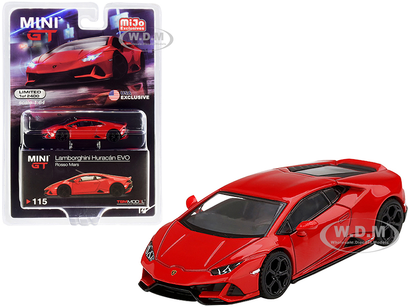 Image of Lamborghini Huracan EVO Rosso Mars Red Limited Edition to 2400 pieces Worldwide 1/64 Diecast Model Car by True Scale Miniatures