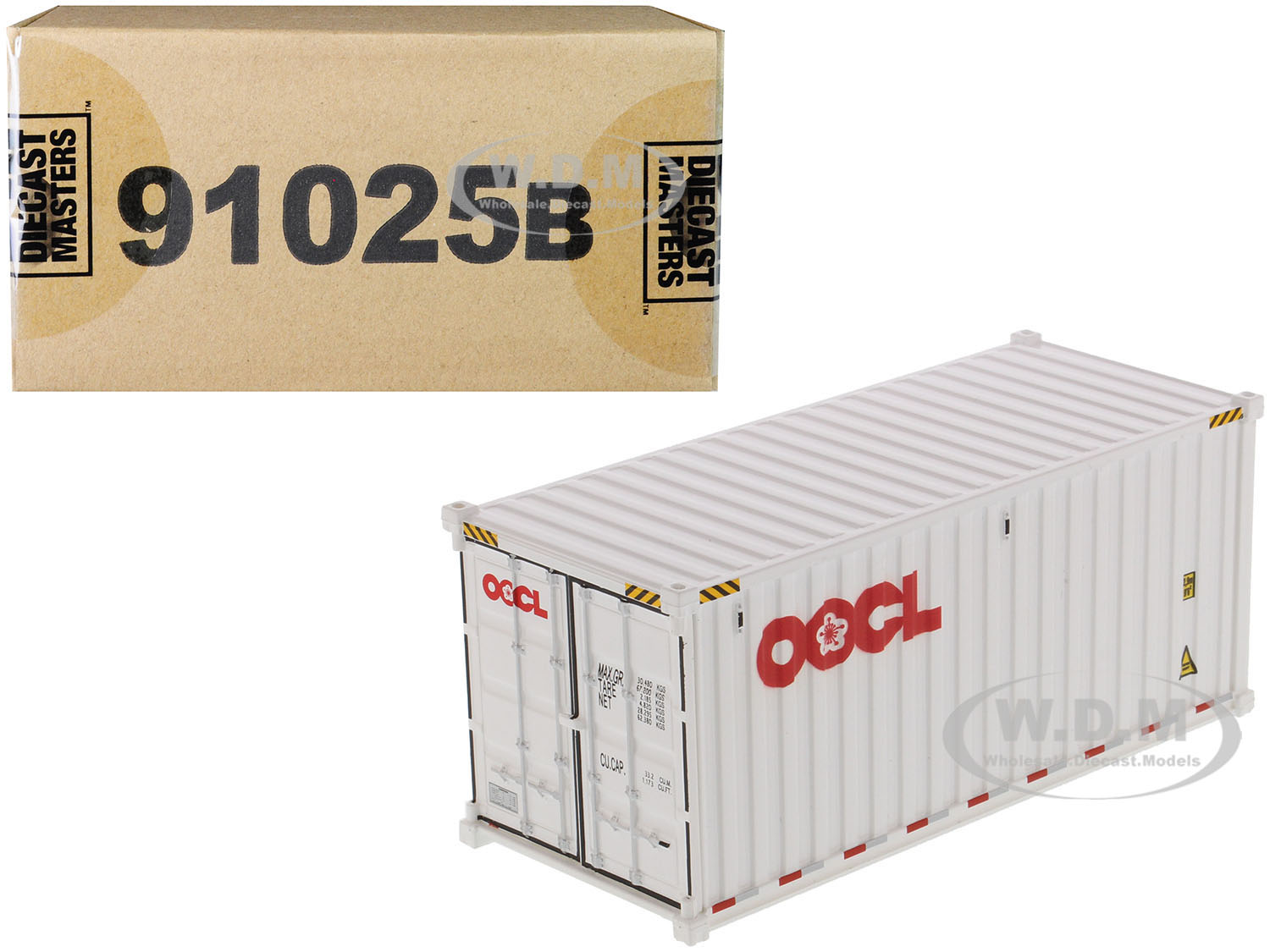 20 Dry Goods Sea Container "oocl" White "transport Series" 1/50 Model By Diecast Masters