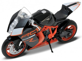 KTM 1190 RC8 R Orange/Black 1/10 Diecast Motorcycle Model by Welly