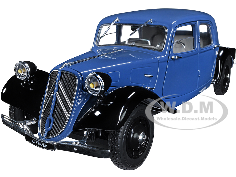 1937 Citroen Traction Dark Blue and Black 1/18 Diecast Model Car by Solido