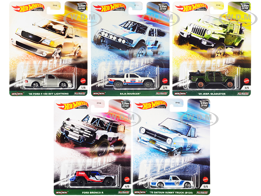 "Hyper Haulers" 5 piece Set "Car Culture" Series Diecast Model Cars by Hot Wheels