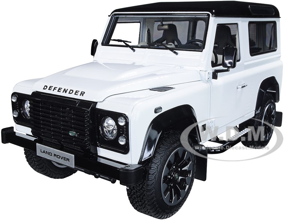 Land Rover Defender 90 Works V8 White with Gloss Black Top 