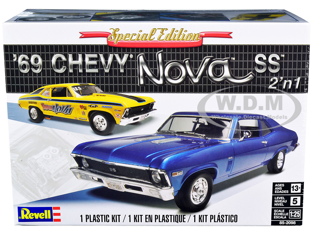 Level 5 Model Kit 1969 Chevrolet Nova SS Special Edition 2-in-1 Kit 1/25 Scale Model by Revell