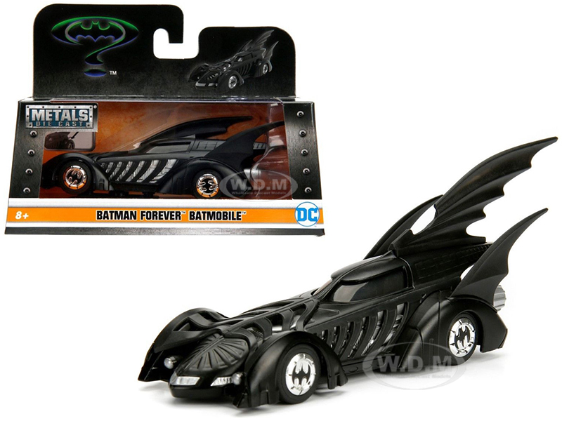 Brand new 1:32 scale diecast car model of 1995 Batman Forever Batmobile die cast car model by Jada.Detailed exterior.Dimensions approximately L-4.5 H-2 W-2 inches.