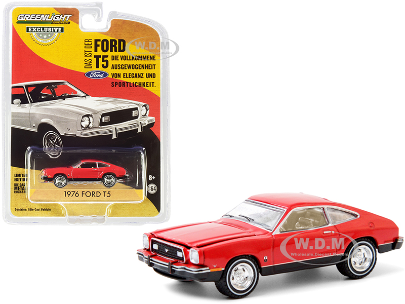 1976 Ford T5 Vermilion Red with Black Bottom Hobby Exclusive 1/64 Diecast Model Car by Greenlight