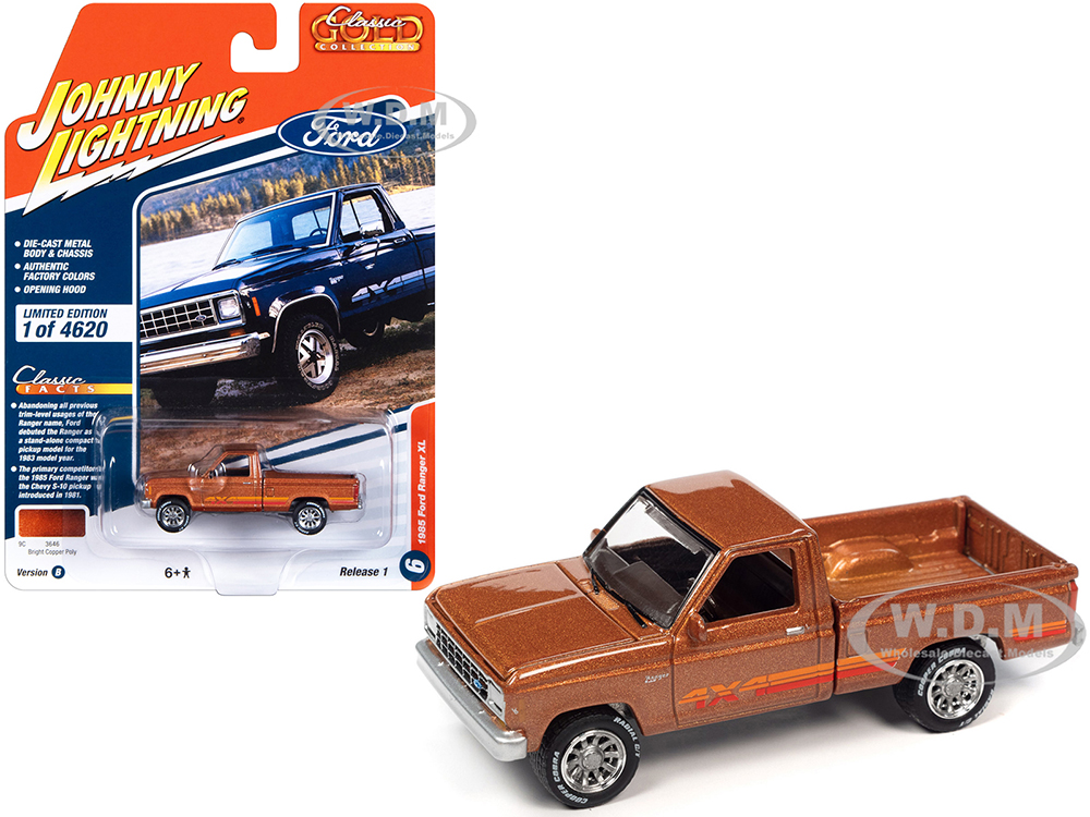 1985 Ford Ranger XL Pickup Truck Bright Copper Metallic with Stripes "Classic Gold Collection" 2023 Release 1 Limited Edition to 4620 pieces Worldwid