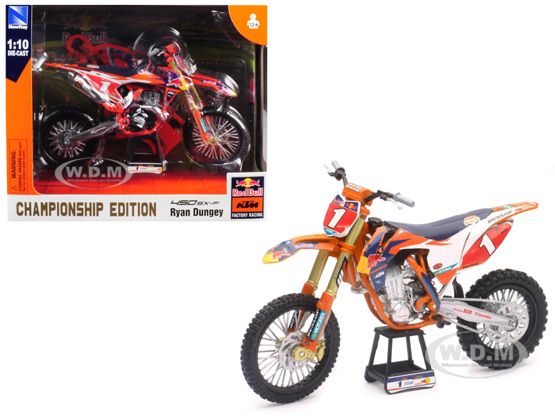 Ktm 450 Sx-f 1 Ryan Dungey "red Bull Factory Racing" Championship Edition 1/10 Diecast Motorcycle Model By New Ray