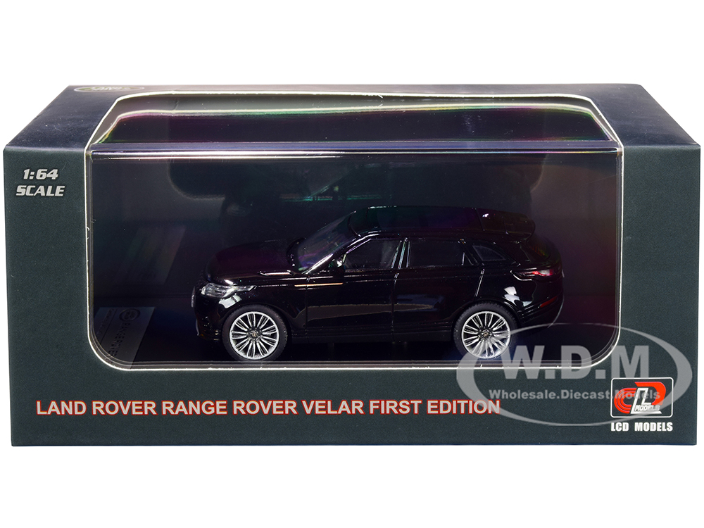 Land Rover Range Rover Velar First Edition with Sunroof Black Metallic 1/64 Diecast Model Car by LCD Models