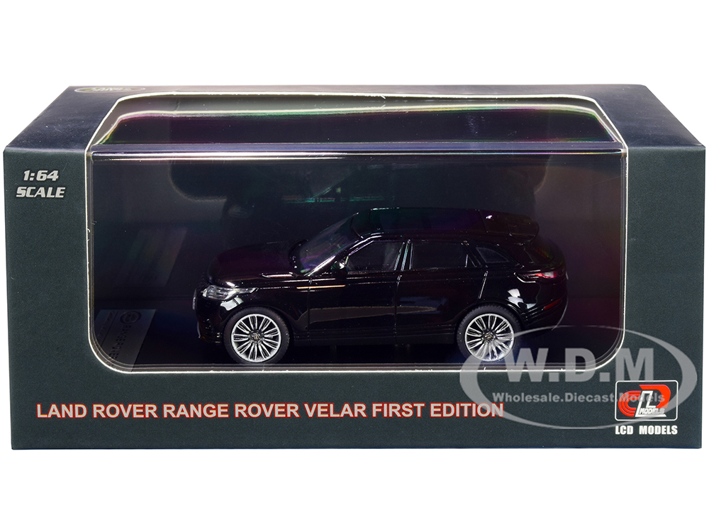 Land Rover Range Rover Velar First Edition With Sunroof Black Metallic 1/64 Diecast Model Car By LCD Models