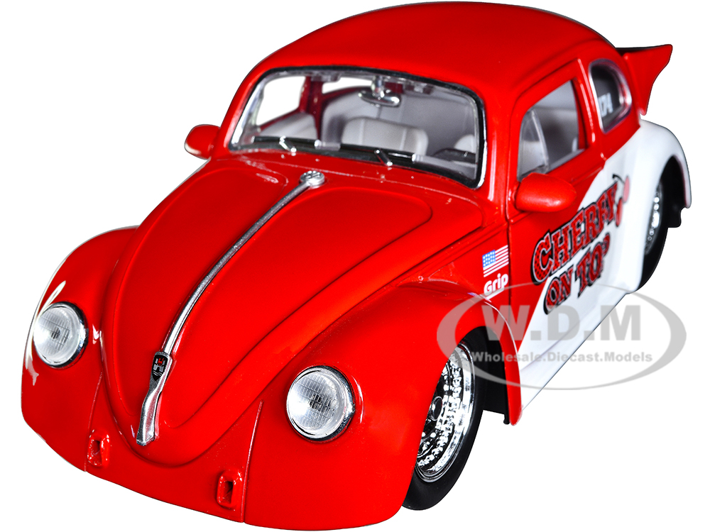 1959 Volkswagen Drag Beetle "Cherry on Top" Red and White "Punch Buggy" Series 1/24 Diecast Model Car by Jada