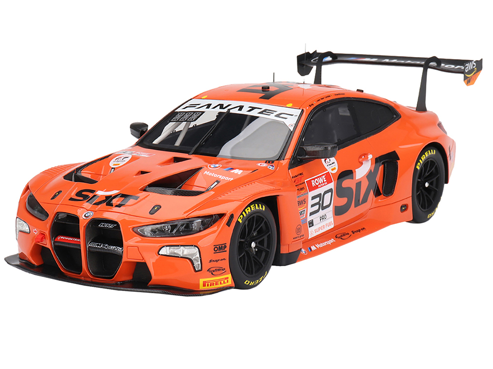 BMW M4 GT3 30 Philipp Eng - Sheldon van der Linde - Dries Vanthoor "Team WRT" Winner "Intercontinental GT Challenge Indianapolis 8 Hour" (2023) 1/18