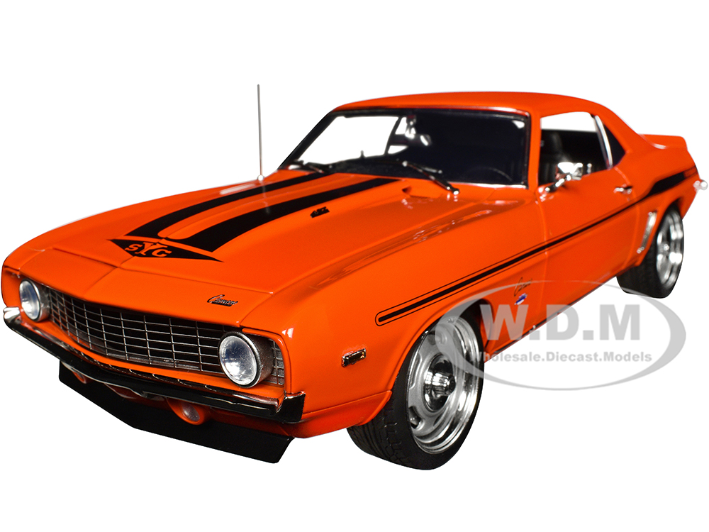 1969 Chevrolet Yenko Camaro Grabber Orange with Black Stripes Limited Edition to 546 pieces Worldwide 1/18 Diecast Model Car by ACME