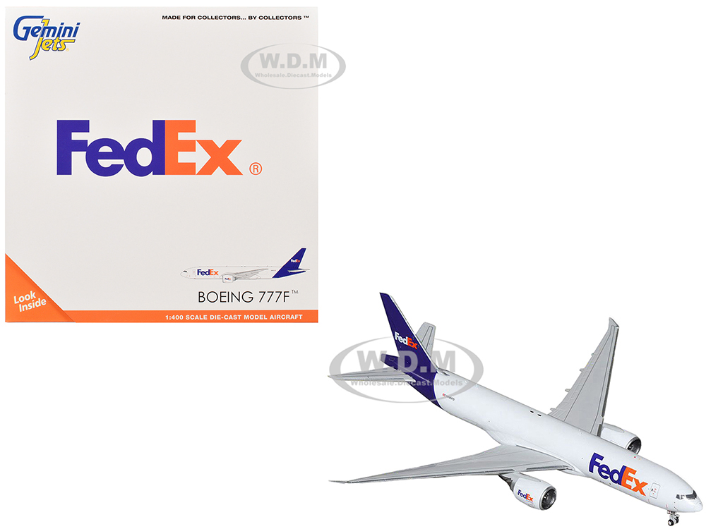 Boeing 777F Commercial Aircraft "FedEx (Federal Express)" (N895FD) White with Purple Tail 1/400 Diecast Model Airplane by GeminiJets