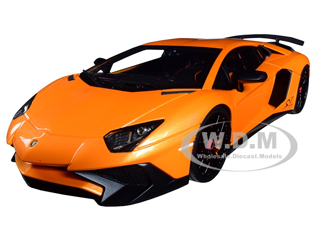 Image of Lamborghini Aventador LP 750-4 Superveloce Orange 1/18 Model Car by Kyosho