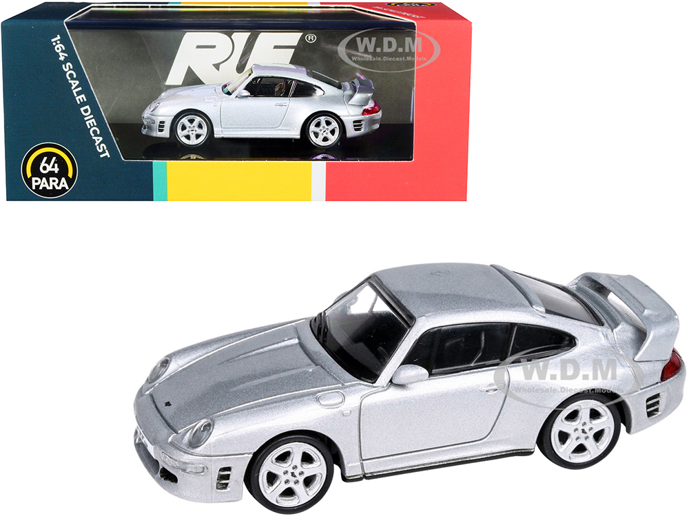 RUF CTR2 Silver Metallic 1/64 Diecast Model Car By Paragon Models