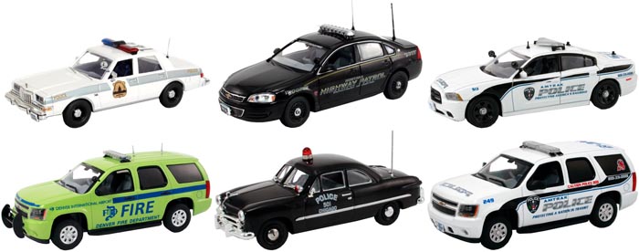 Image of Set of 6 Police Cars Release 4 1/43 Diecast Car Models by First Response