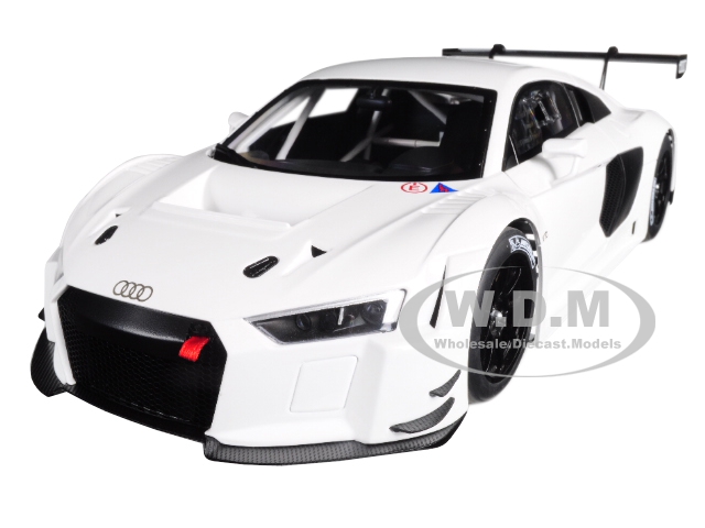 Image of Audi R8 FIA GT GT3 Plain Color Version White with Black Wheels 1/18 Model Car by Autoart