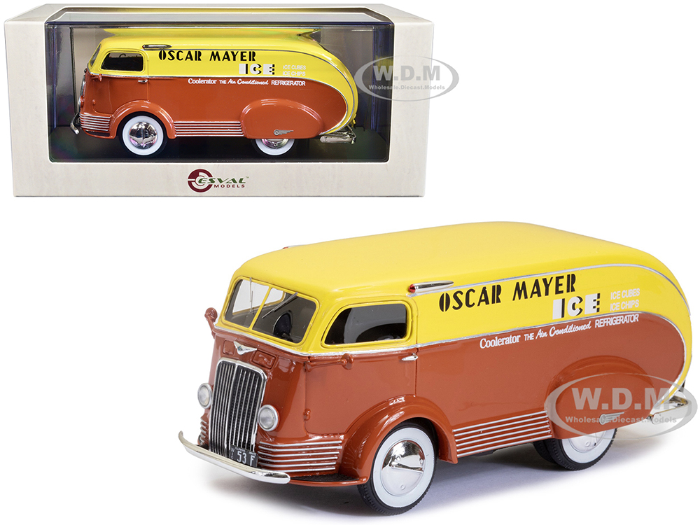 1938 International D-300 Delivery Van Yellow and Brown "Oscar Mayer Ice" Limited Edition to 250 pieces Worldwide 1/43 Model Car by Esval Models