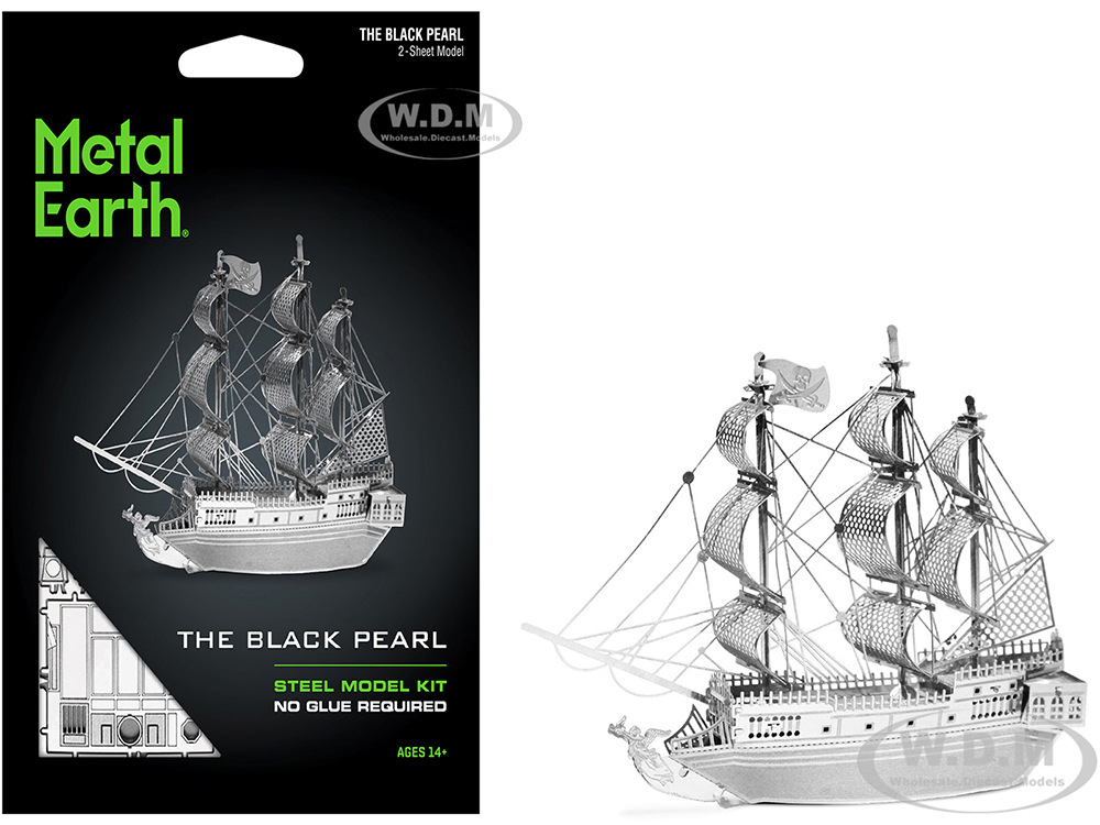 Model Kit Black Pearl Ship (Moderate Difficulty) Steel Model by Metal Earth
