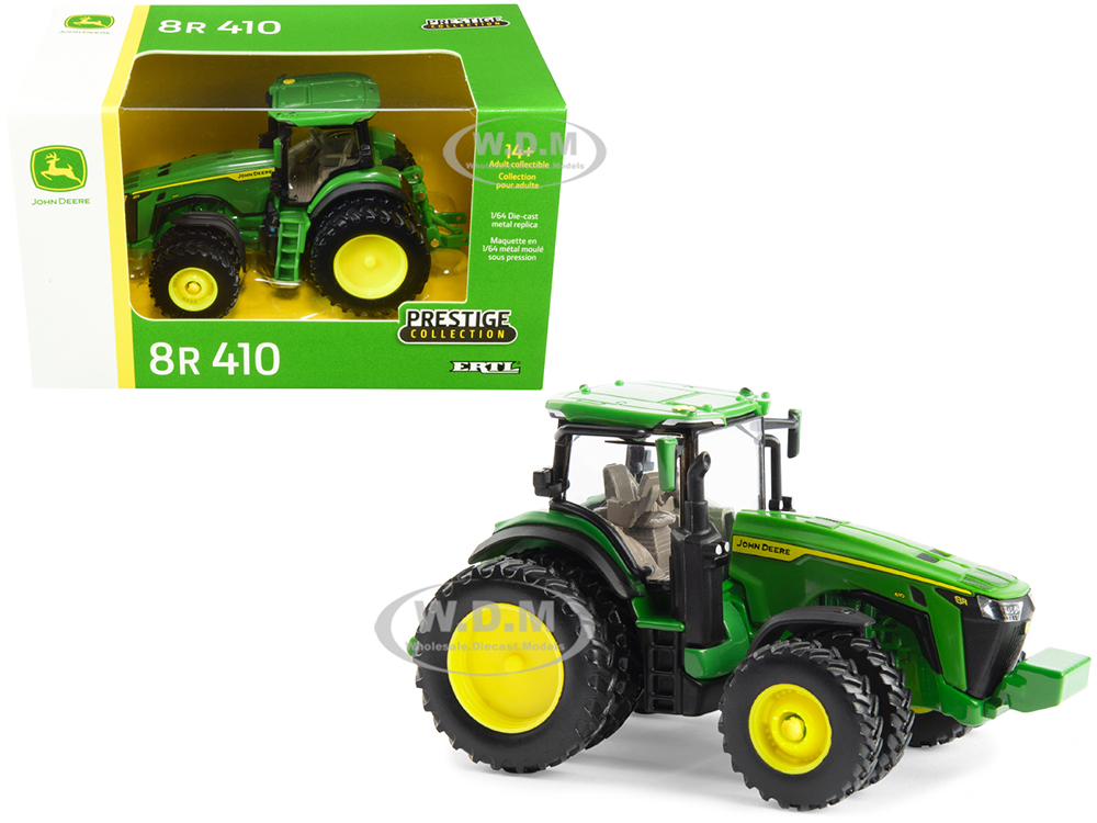 John Deere 8R 410 Tractor with Dual Wheels Green "Prestige Collection" Series 1/64 Diecast Model by ERTL TOMY