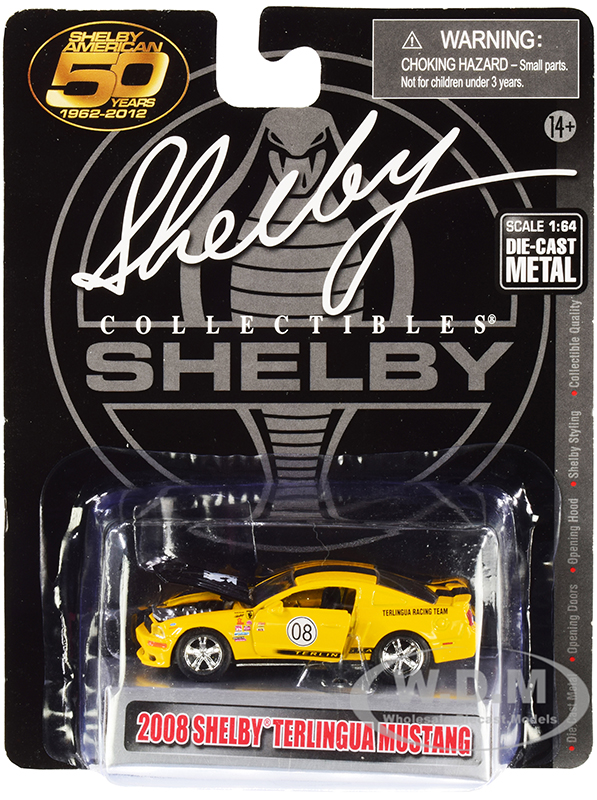 2008 Ford Shelby Mustang 08 "Terlingua" Orange and Black "Shelby American 50 Years" (1962-2012) 1/64 Diecast Model Car by Shelby Collectibles