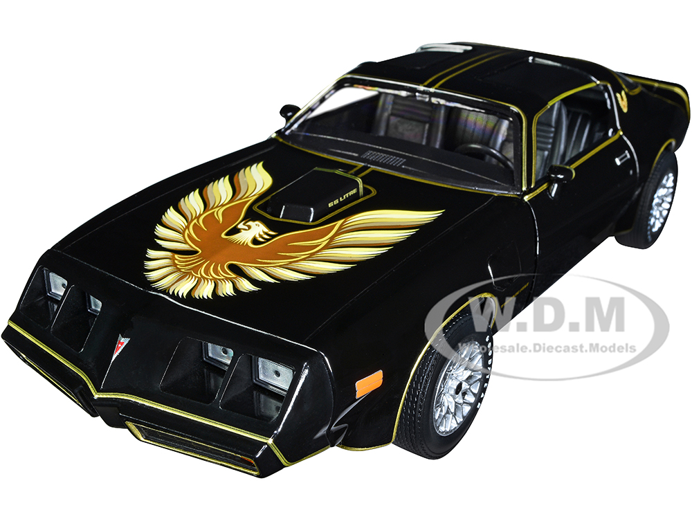 1979 Pontiac Firebird T/A Trans Am Black with Hood Phoenix "Rocky II" (1979) Movie 1/24 Diecast Model Car by Greenlight