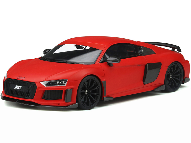 Image of Audi ABT R8 Red with Black Wheels Limited Edition to 999 pieces Worldwide 1/18 Model Car by GT Spirit