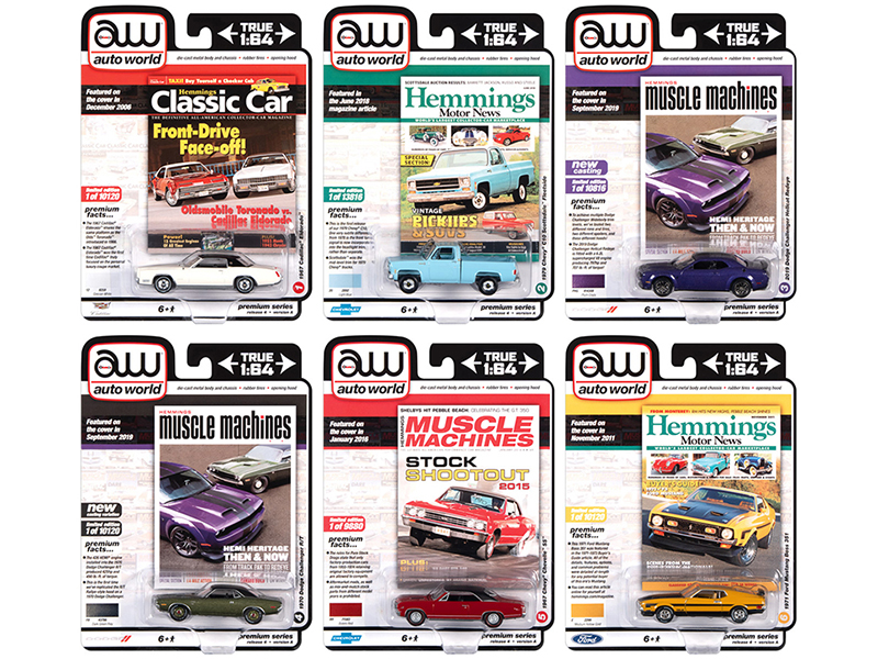 Image of Autoworld Premium 2020 Set A of 6 pieces Release 4 1/64 Diecast Model Cars by Autoworld