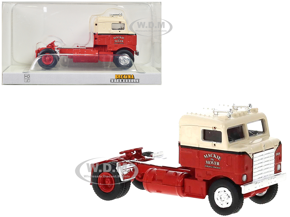 1950 Kenworth Bullnose Truck Tractor Red and Beige 