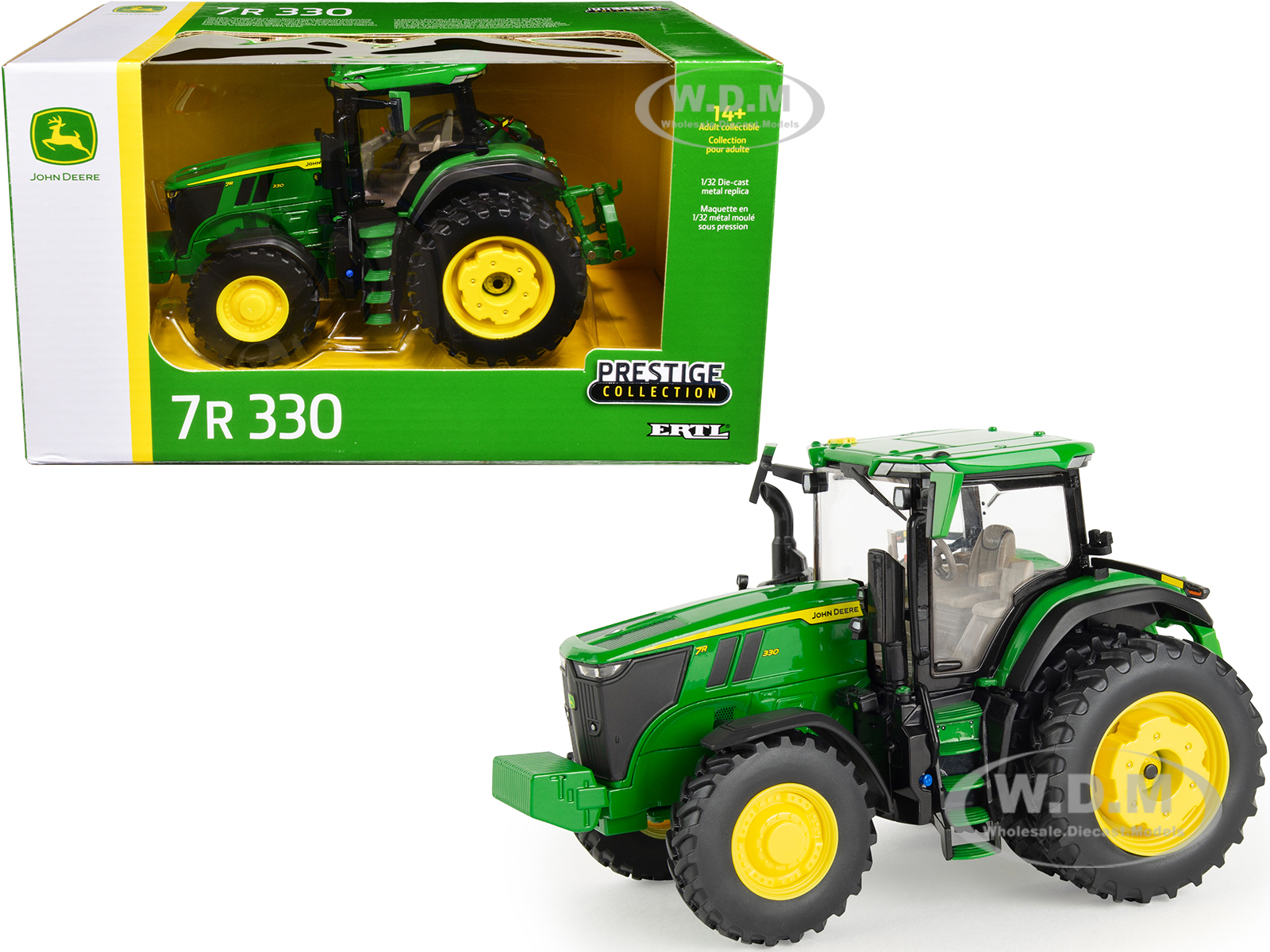John Deere 7R 330 Tractor with Dual Wheels Green "Prestige Collection" 1/32 Diecast Model by ERTL TOMY