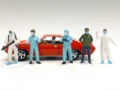 Hazmat Crew 6 piece Figurine Set for 1/18 Scale Models by American Diorama