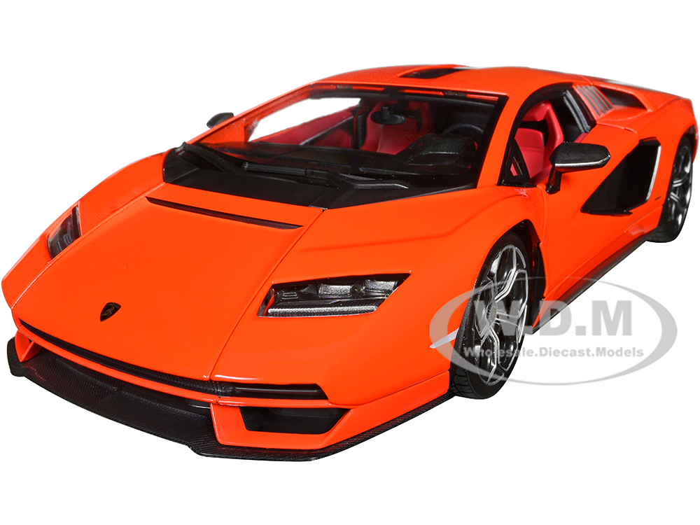 Lamborghini Countach LPI 800-4 Orange with Red Interior Special Edition 1/18 Diecast Model Car by Maisto