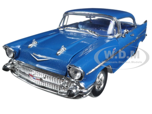 1957 Chevrolet 210 Hardtop "sleeper"- Hot Rod/drag Car Harbor Blue Metallic 1/24 Diecast Model Car By M2 Machines