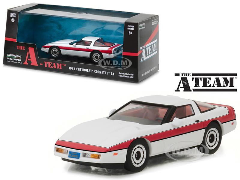 1984 Chevrolet Corvette C4 White with Red Stripe 