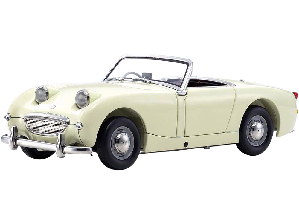 Austin Healey Sprite Convertible RHD (Right Hand Drive) Old English White with Red Interior 1/18 Diecast Model Car by Kyosho