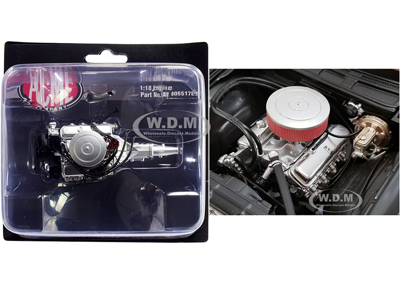 Image of 454 Chevy Big Block Engine with 5 Speed Transmission Replica from "1970 Chevrolet Chevelle 454 SS Street Fighter "G-Force" 1/18 by ACME