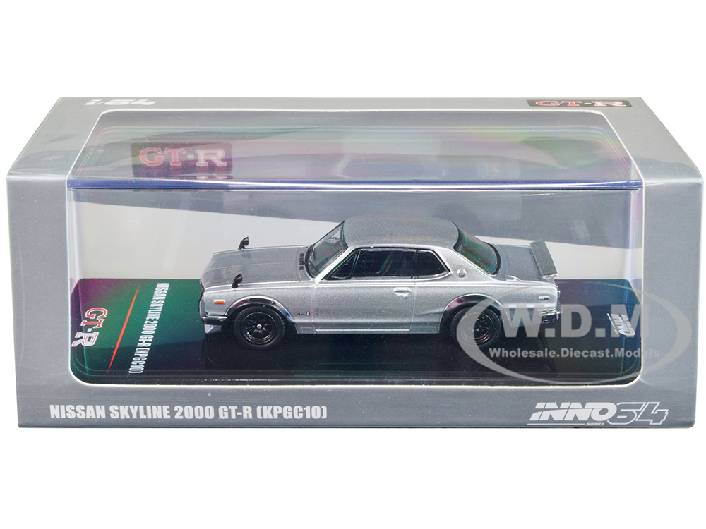 Nissan Skyline 2000 GT-R (KPGC10) RHD (Right Hand Drive) Silver Metallic 1/64 Diecast Model Car by Inno Models