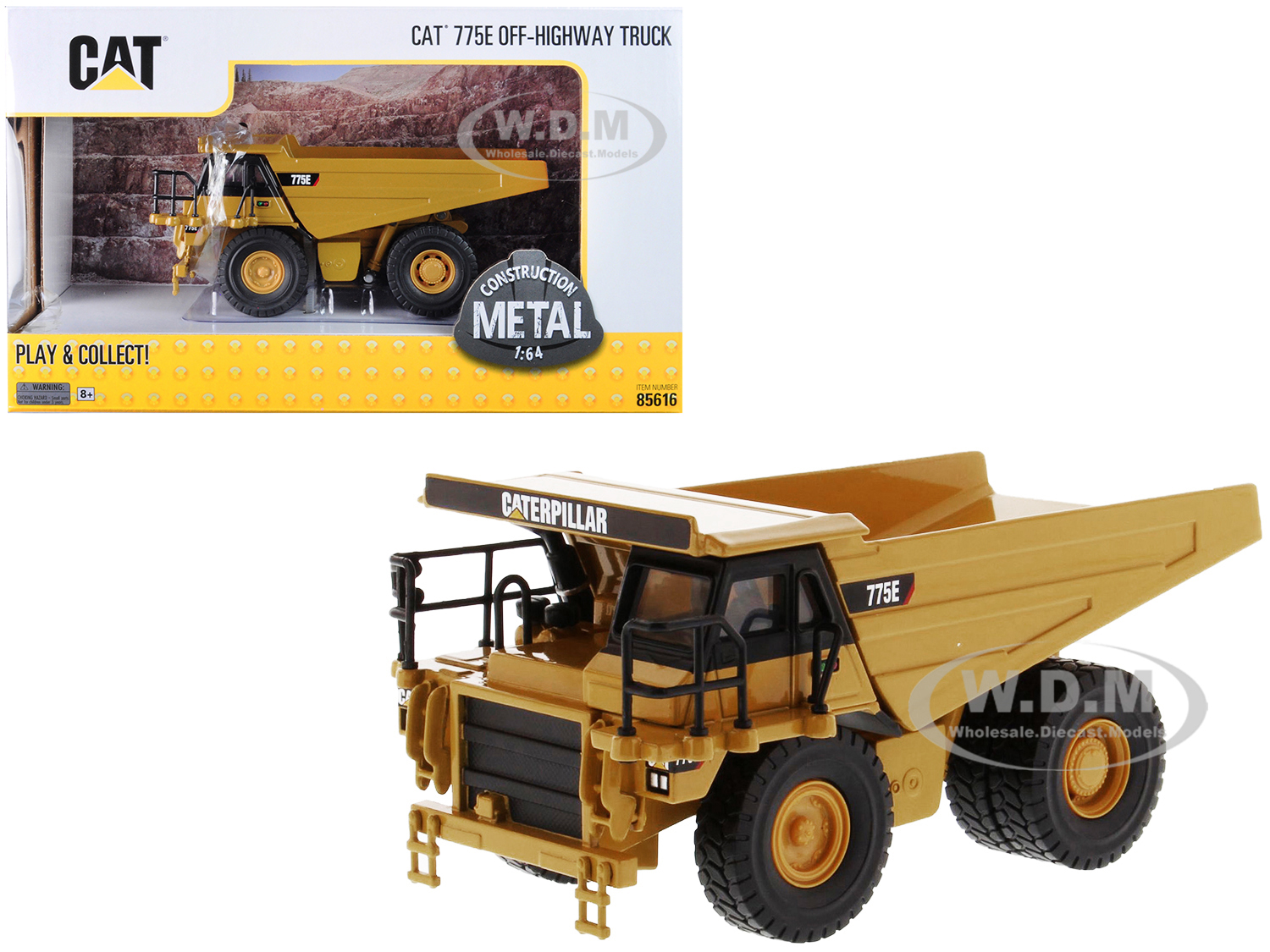 Cat Caterpillar 775e Off-highway Dump Truck "play & Collect" Series 1/64 Diecast Model By Diecast Masters