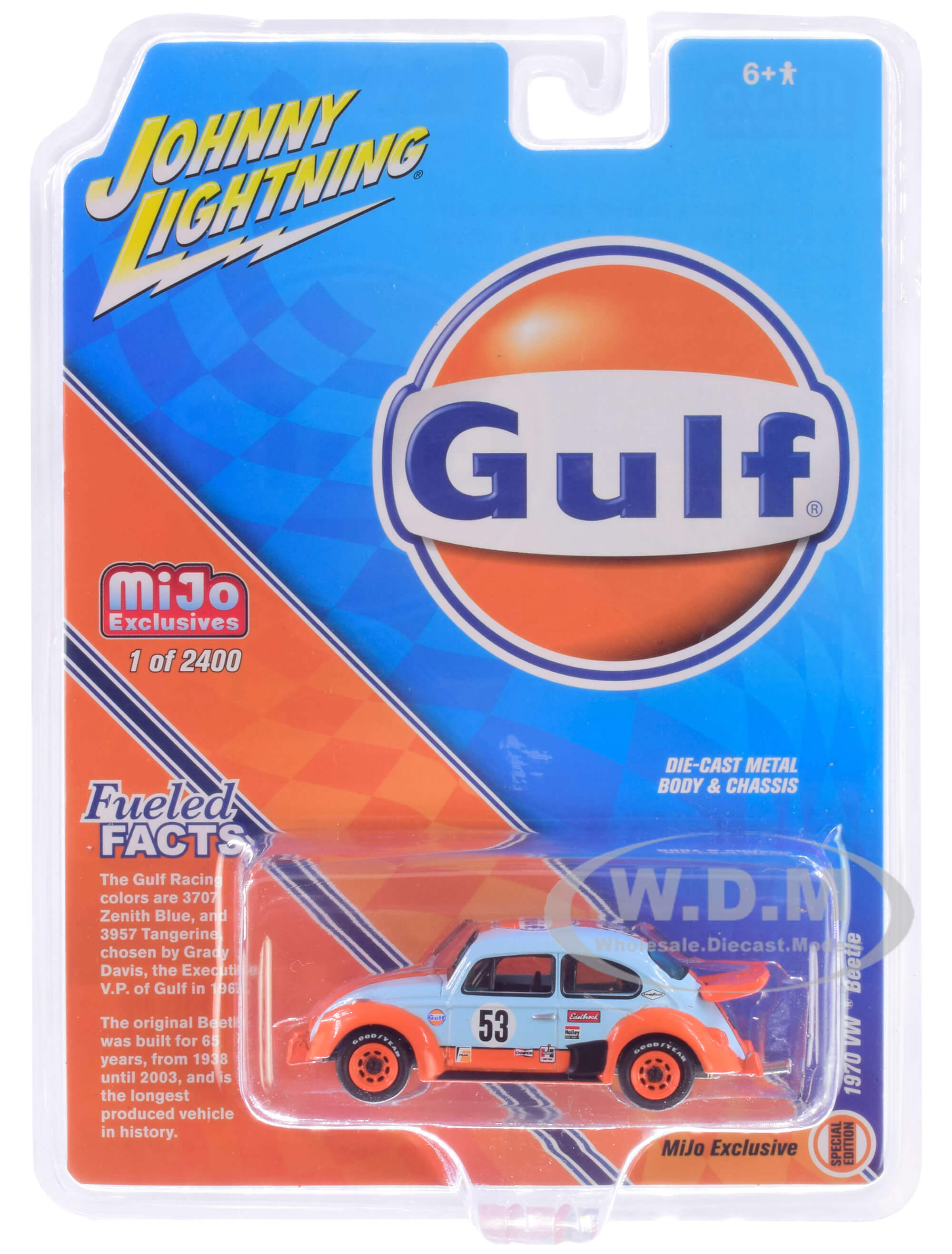 1970 Volkswagen Beetle Racing 53 "gulf Oil" Limited Edition To 2400 Pieces Worldwide 1/64 Diecast Model Car By Johnny Lightning