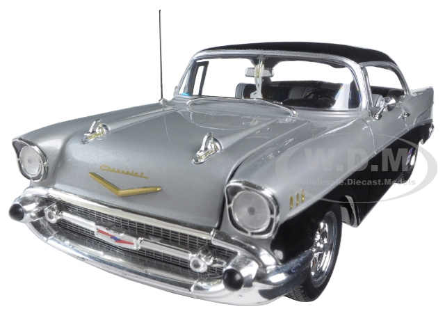 1957 Chevrolet Bel Air Silver and Black "Carquest" Special Show Edition 1/25 Diecast Model Car by First Gear