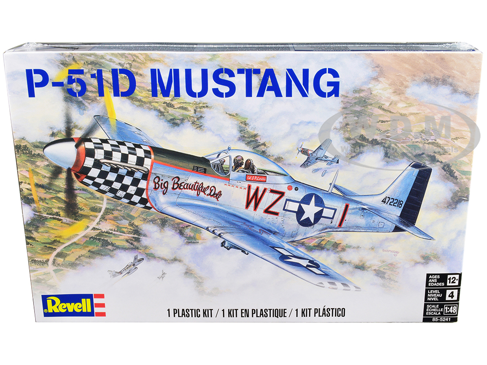 Level 4 Model Kit North American P-51D Mustang Fighter Aircraft 1/48 Scale Model by Revell