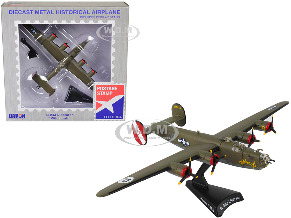 Consolidated B-24J Liberator Bomber Aircraft Witchcraft 467th Bomb Group 790 Bomb Squadron United States Army Air Forces 1/163 Diecast Model Airplane by Postage Stamp