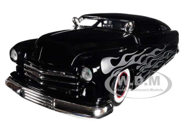 1951 Mercury Black With Flames "big Time Kustoms" 1/24 Diecast Model Car By Jada