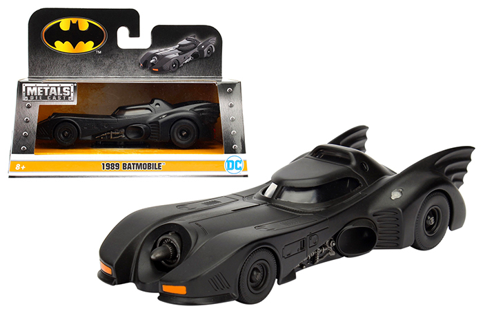 Brand new 1:32 scale diecast car model of 1989 Batman Batmobile die cast car model by Jada.Detailed exterior.Dimensions approximately L-4.5 H-2 W-2 inches.