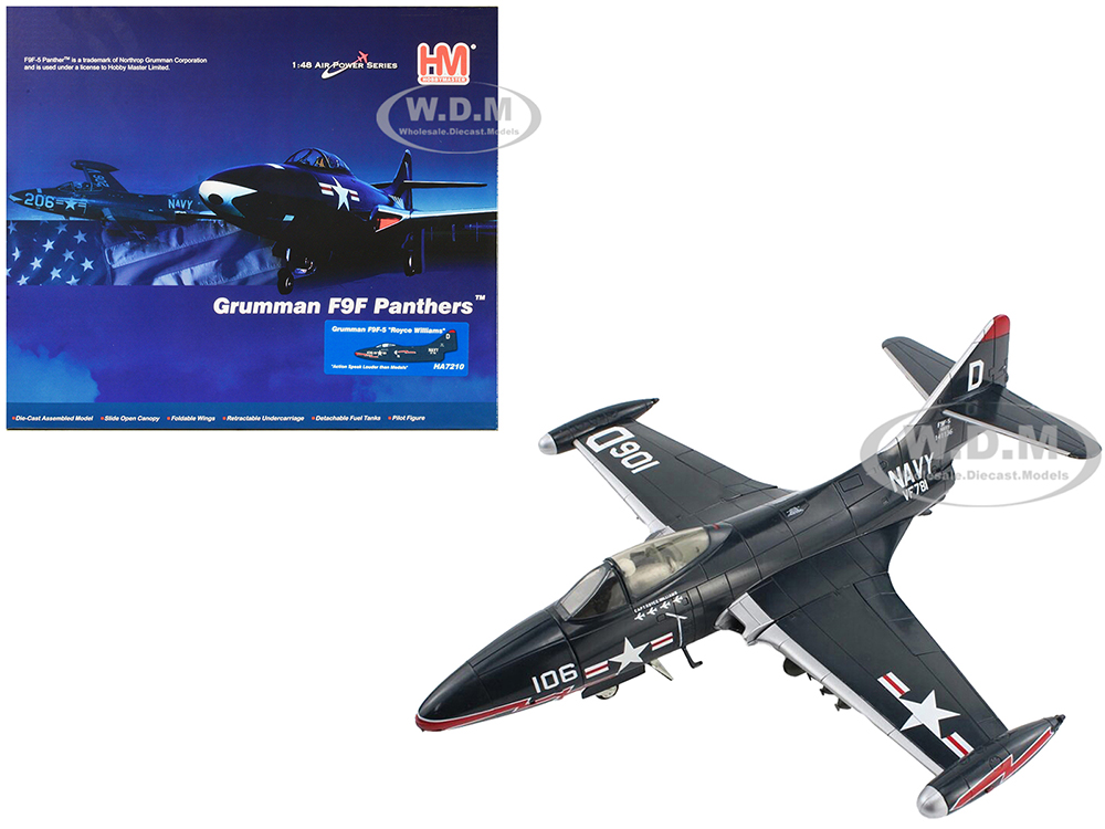 Grumman F9F-5 Panther Aircraft VF-781 Royce Williams Action Speak Louder Than Medals United States Navy Air Power Series 1/48 Diecast Model By Ho