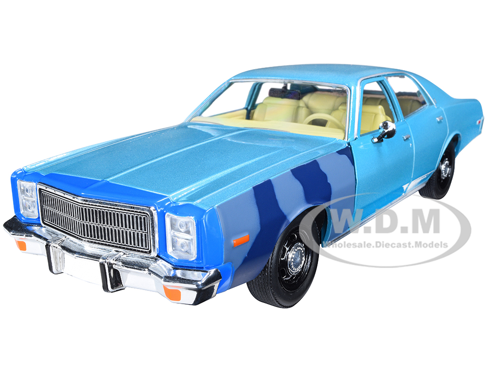 1977 Plymouth Fury Unrestored Turquoise Metallic (Sergeant Rick Hunters) "Hunter" (1984-1991) TV Series "Hollywood Series" 1/24 Diecast Model Car by